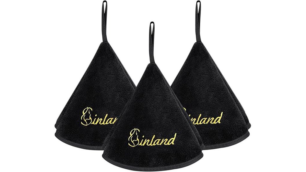 black microfiber hanging hand towels