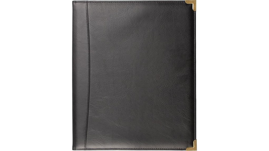 black padded sheet music folder