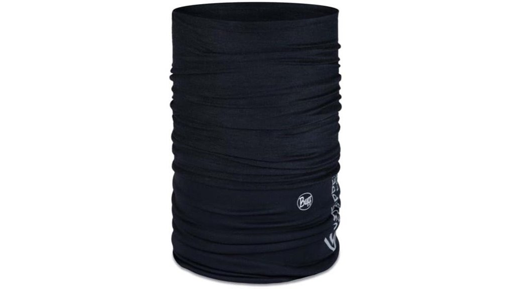 black polar fleece windproof neck gaiter