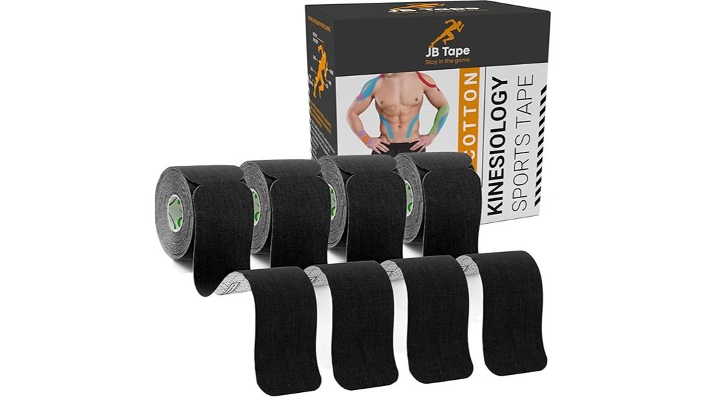 black precut kinesiology tape