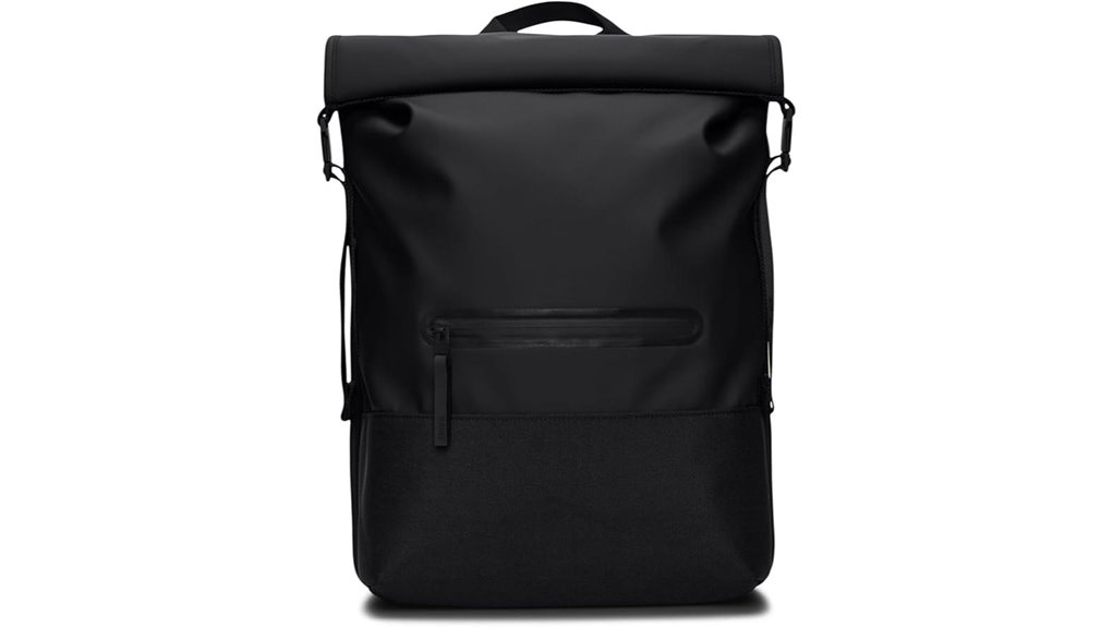 black rains rolltop waterproof backpack