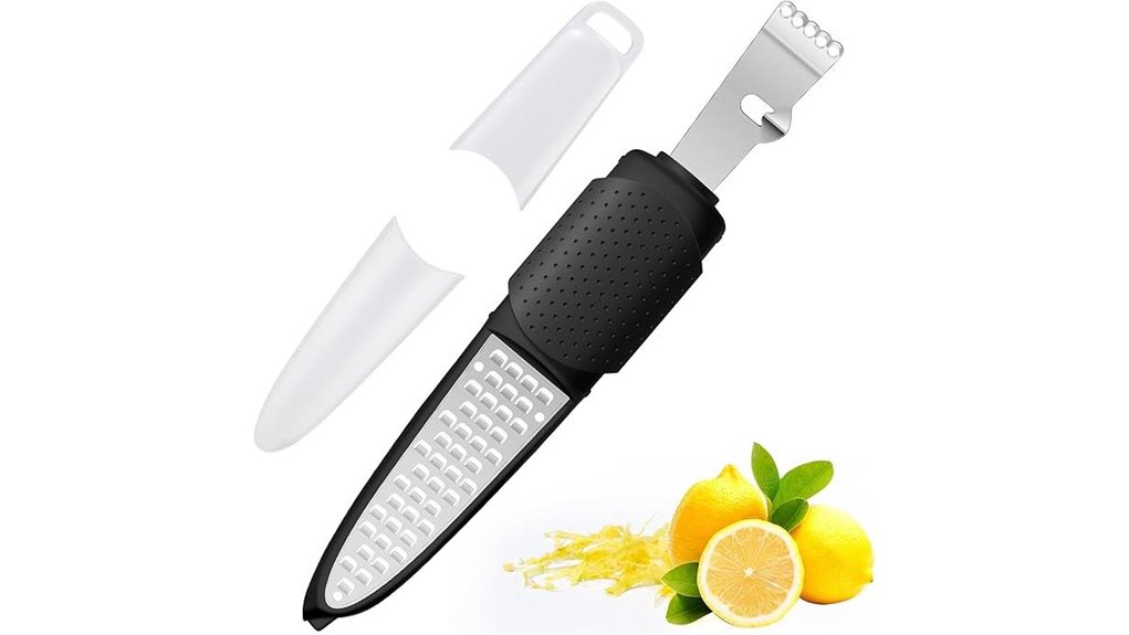 black stainless steel lemon zester