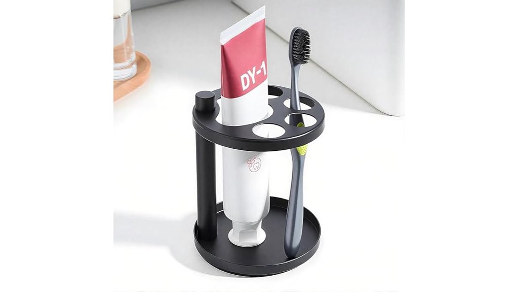black stainless steel toothbrush holder