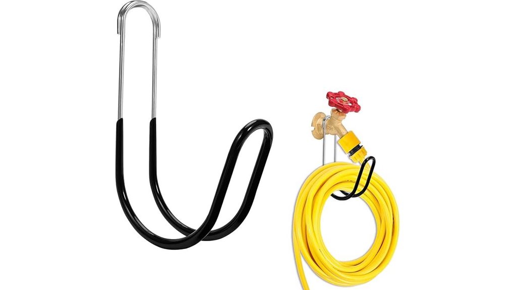 black stainless wall hose holder