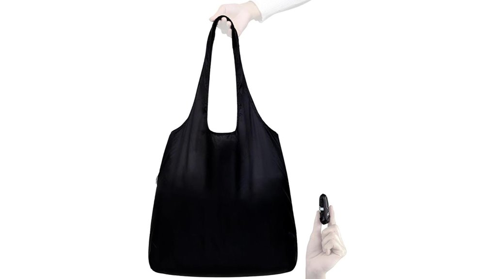 black ultralight foldable tote
