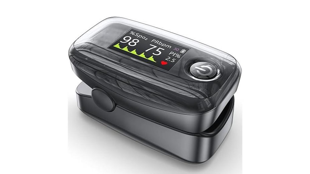 black ym504 fingertip pulse oximeter