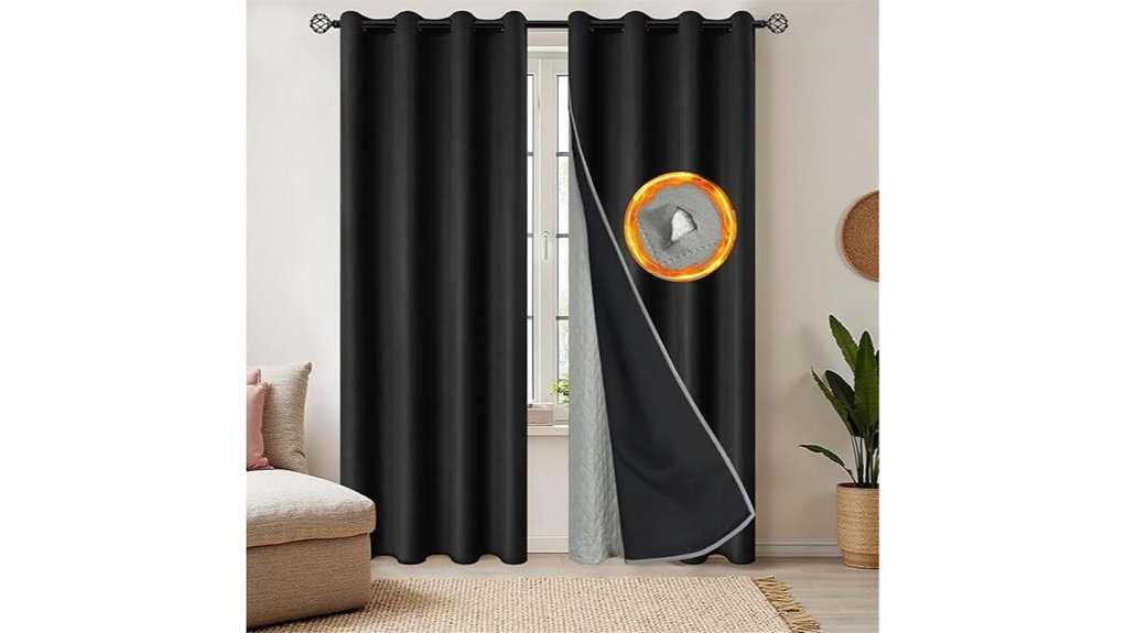 blackout thermal quilted curtain panel