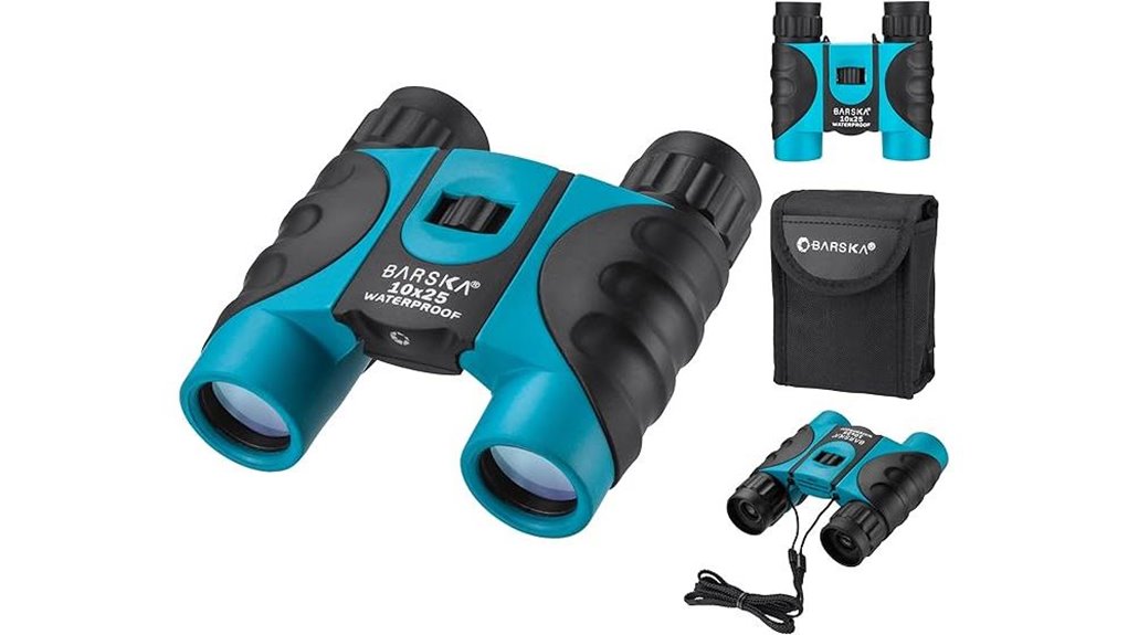 blue 10x25 waterproof compact binoculars