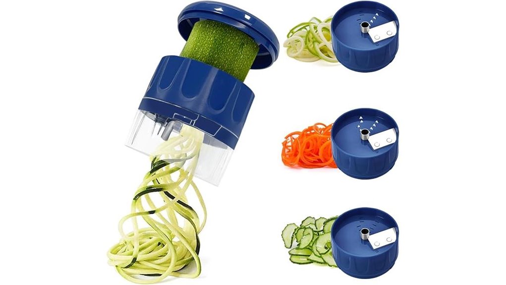 blue 3 in 1 vegetable spiralizer