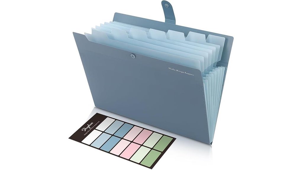 blue 8 pocket expanding file