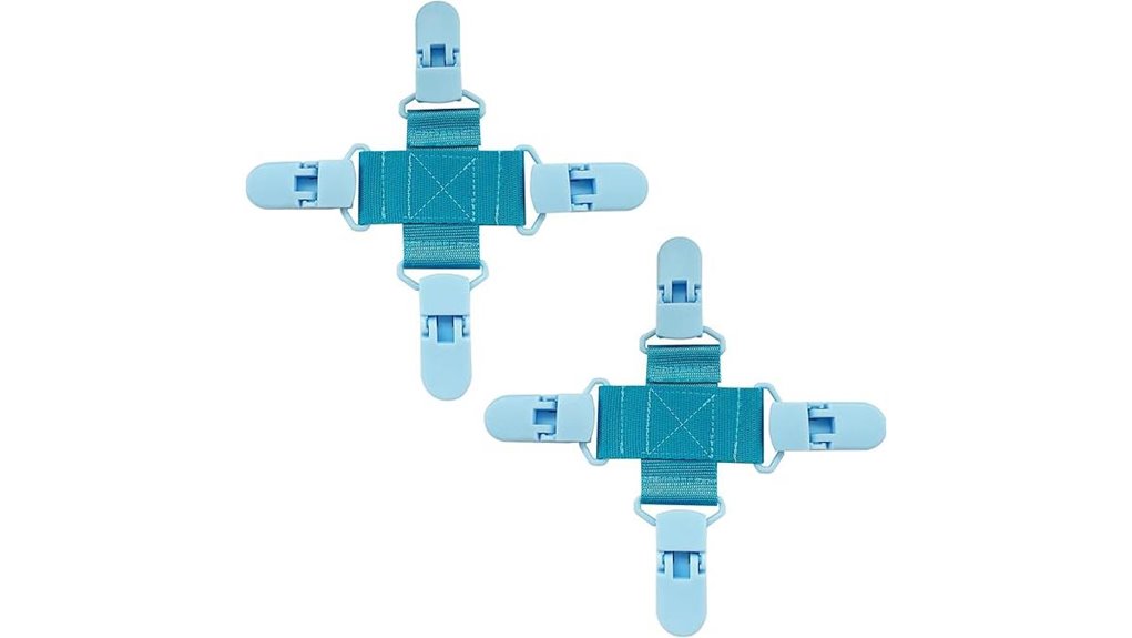 blue bed sheet detangler clips