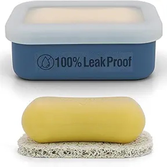 blue compact leakproof silicone soapcase