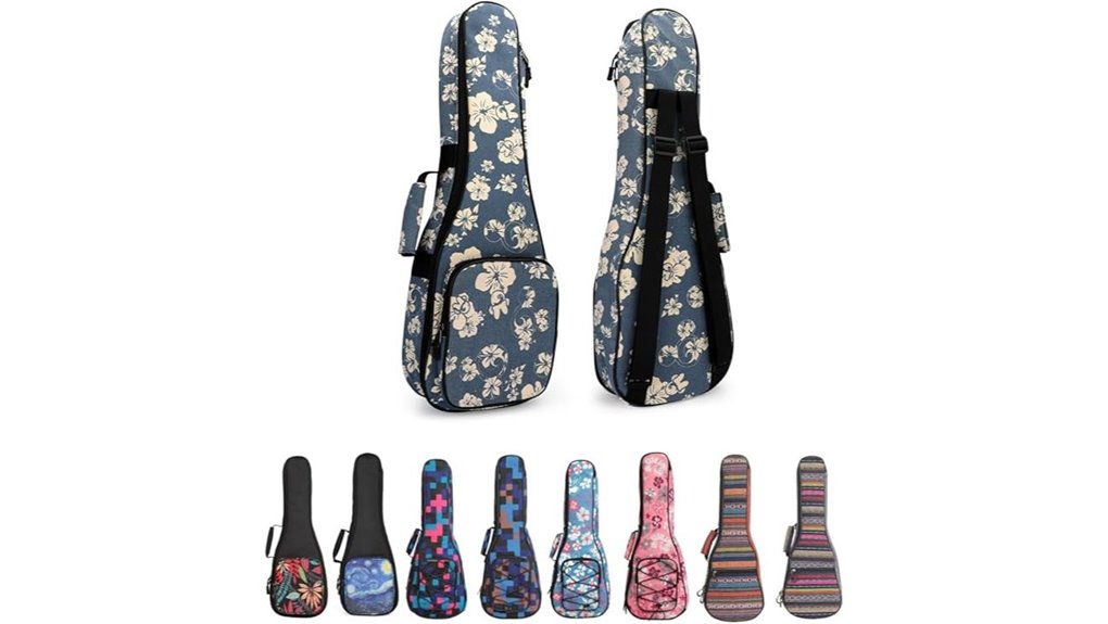 blue floral 21 inch ukulele case