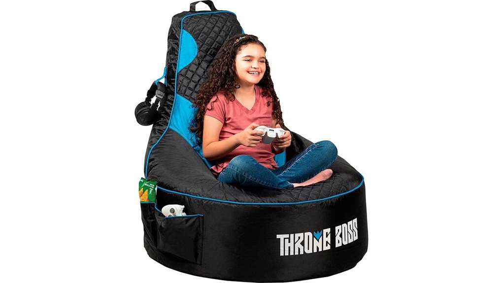 blue high back gaming beanbag cover