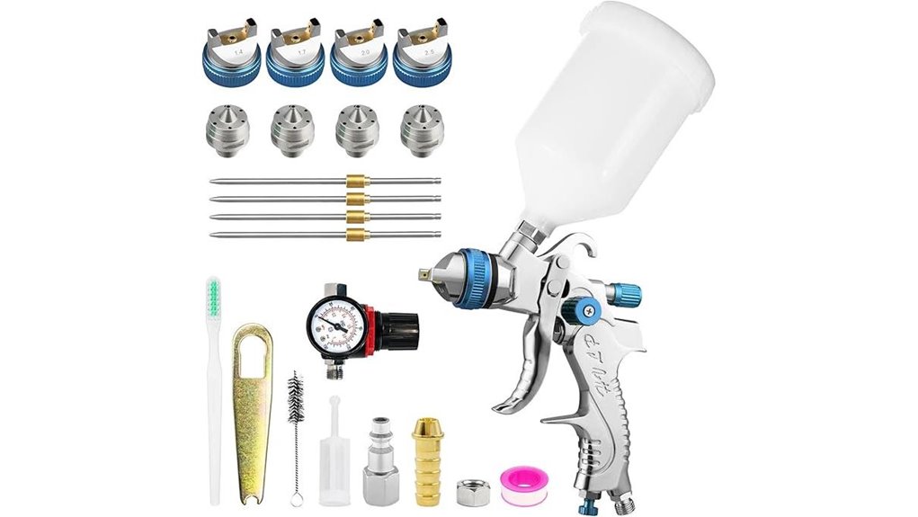 blue hvlp gravity feed spray gun