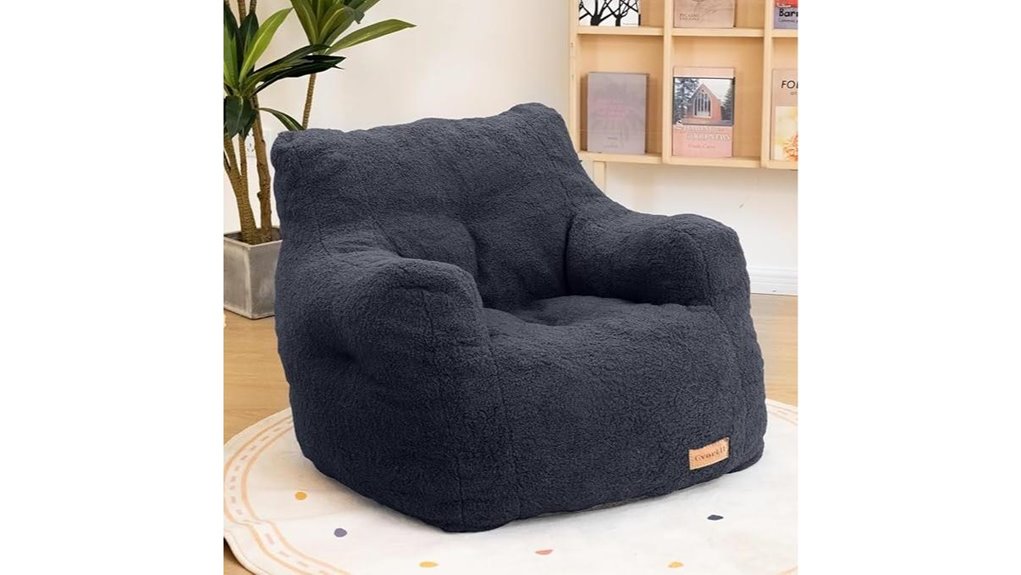 blue tufted memory foam beanbag
