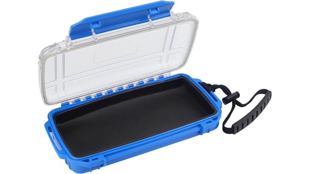 blue waterproof kayaking drybox