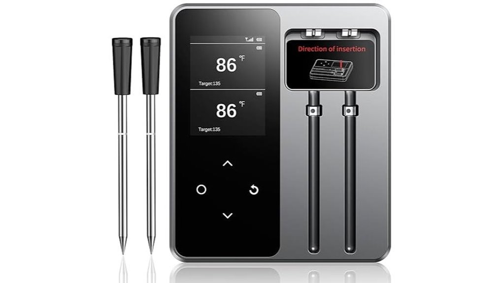 bluetooth dual probe meat thermometer