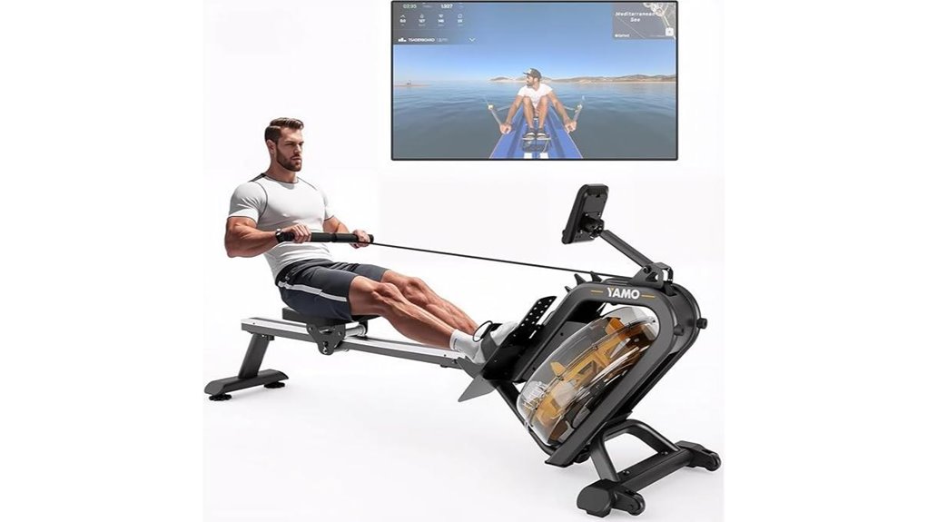 bluetooth equipped tablet rowing machine