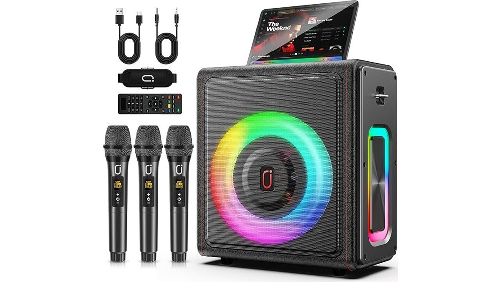 bluetooth karaoke machine with wireless microphones