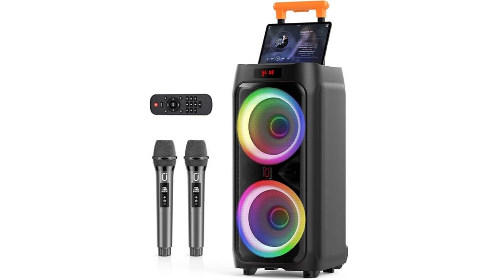 bluetooth karaoke speaker with mics