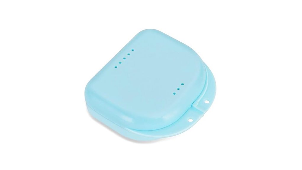 bluish dental retainer travel case