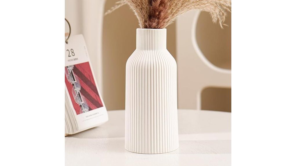 bohemian white ceramic vase