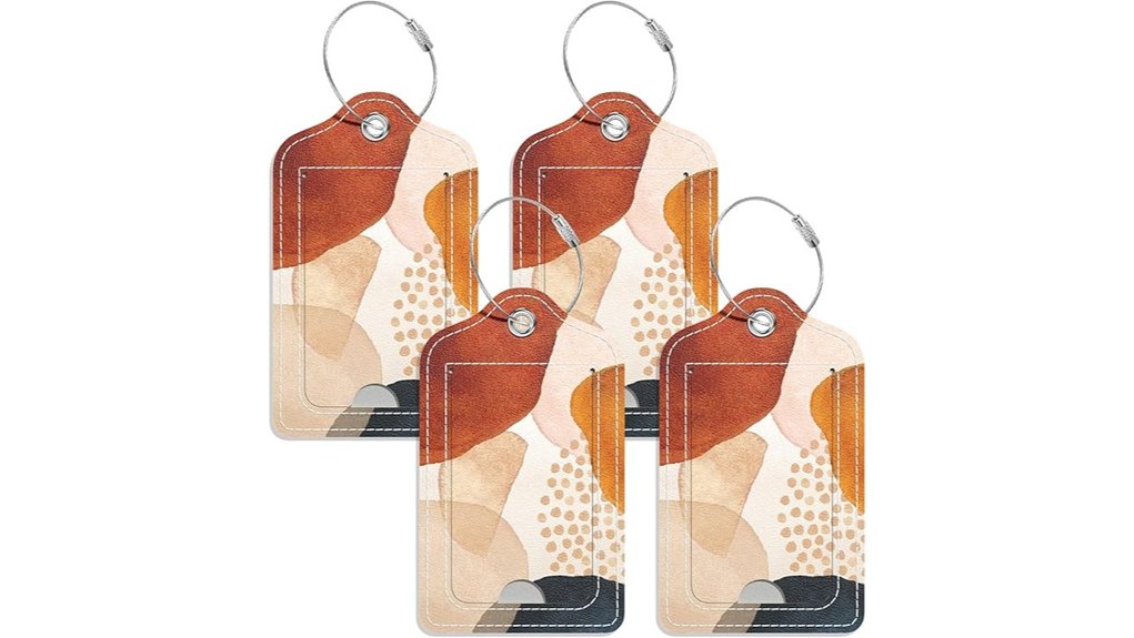 boho abstract pu luggage tags