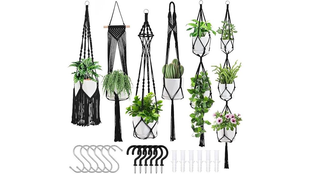 boho macram indoor plant hangers