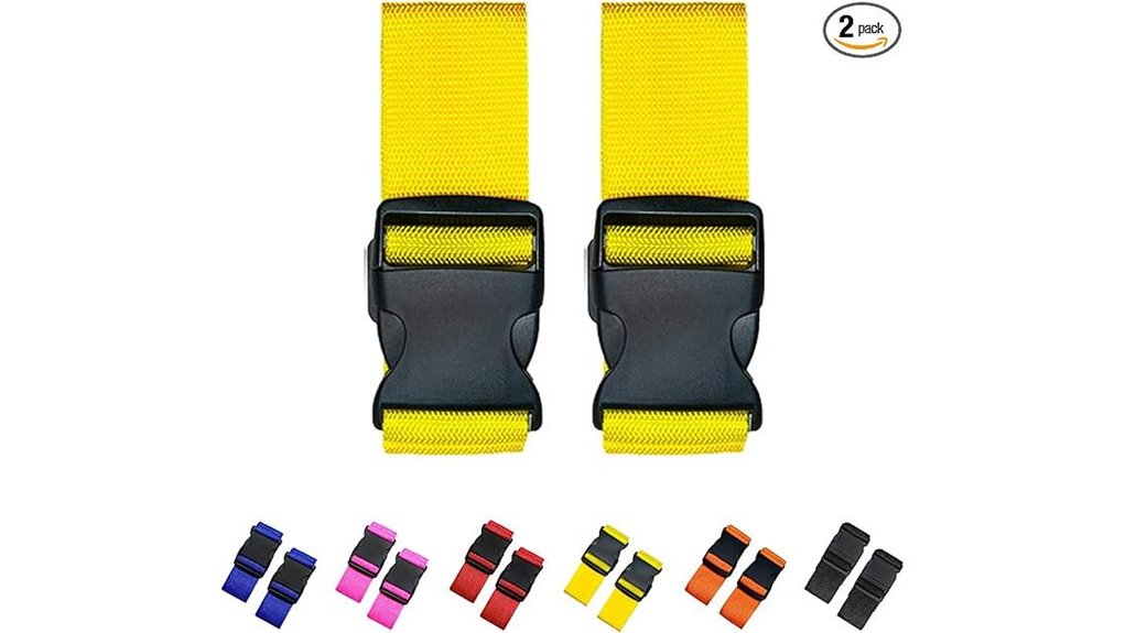 bright adjustable tsa approved luggage straps