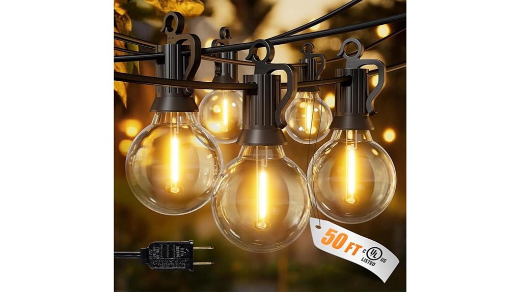 brightown 50ft g40 shatterproof lights