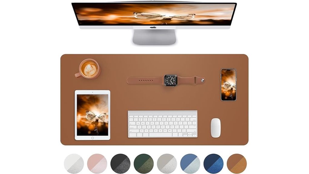 brown waterproof pu desk pad