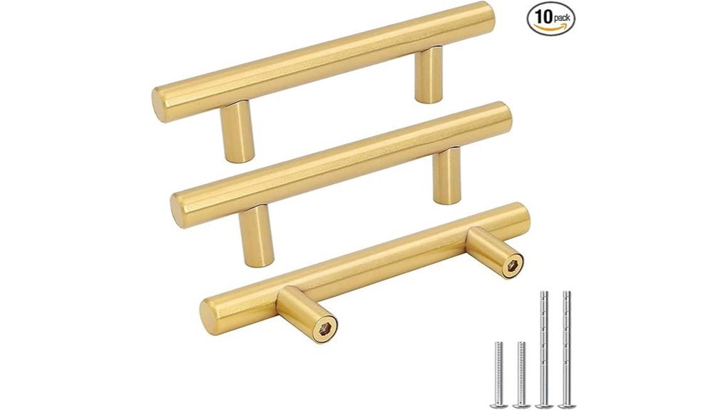 brushed gold 3 inch pulls