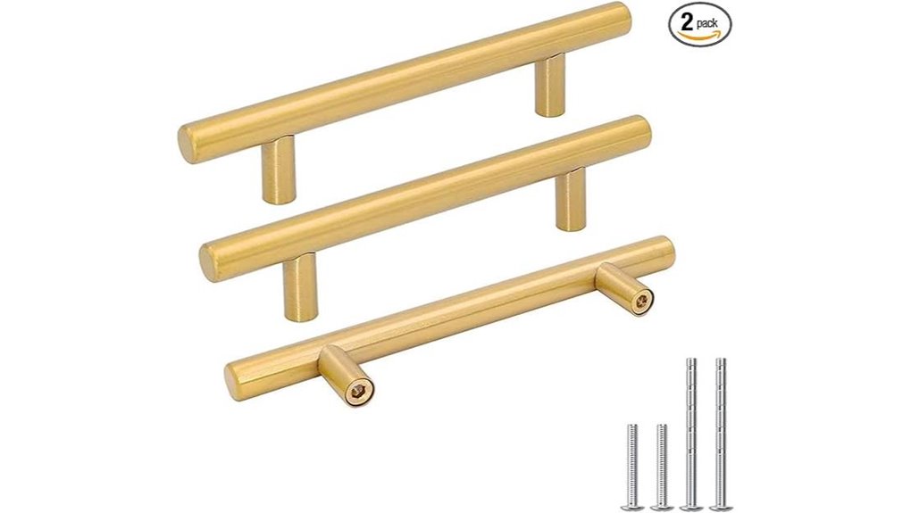 brushed gold cabinet handles