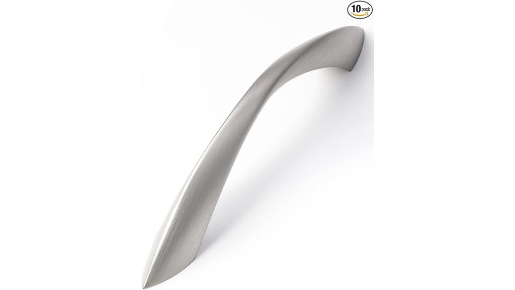 brushed nickel twisted arch pulls