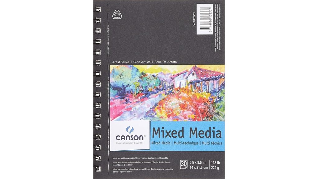 canson mixed media wirebound pad