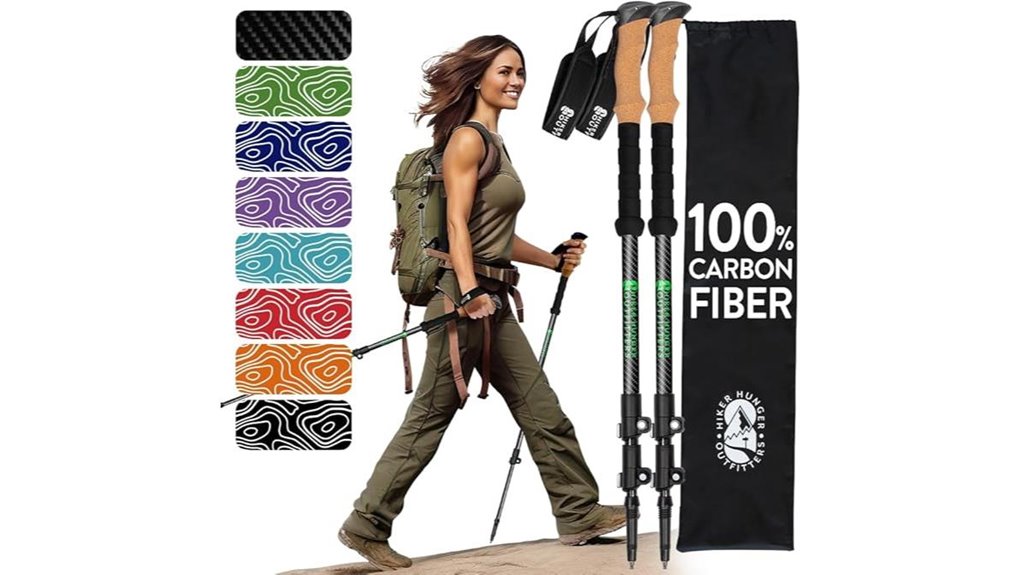 carbon fiber collapsible trekking poles