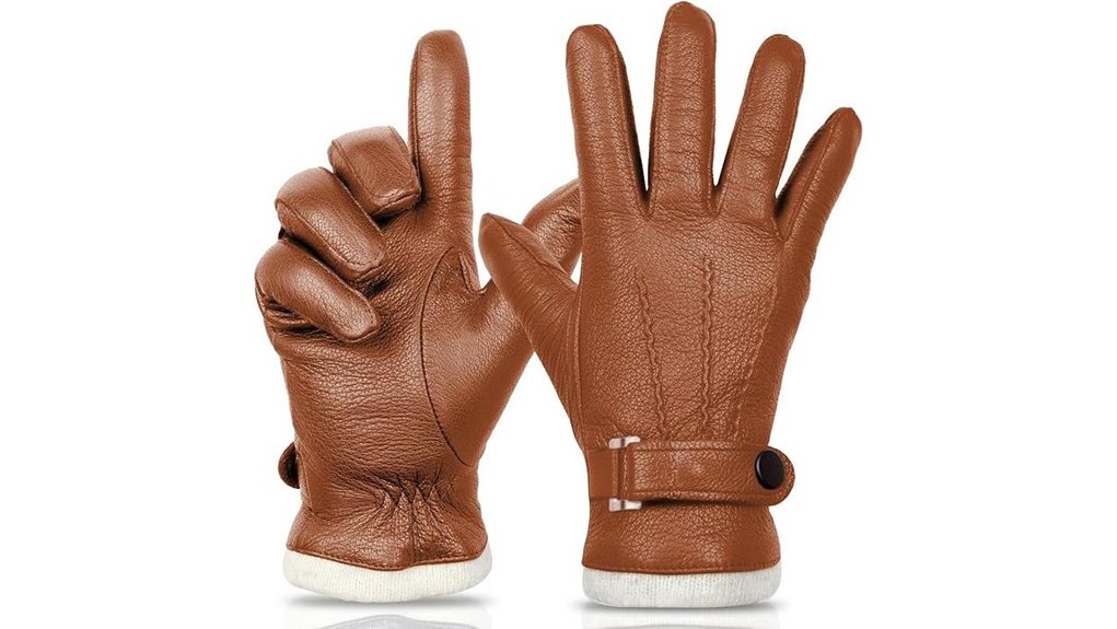 cashmere lined leather touchscreen driving gloves