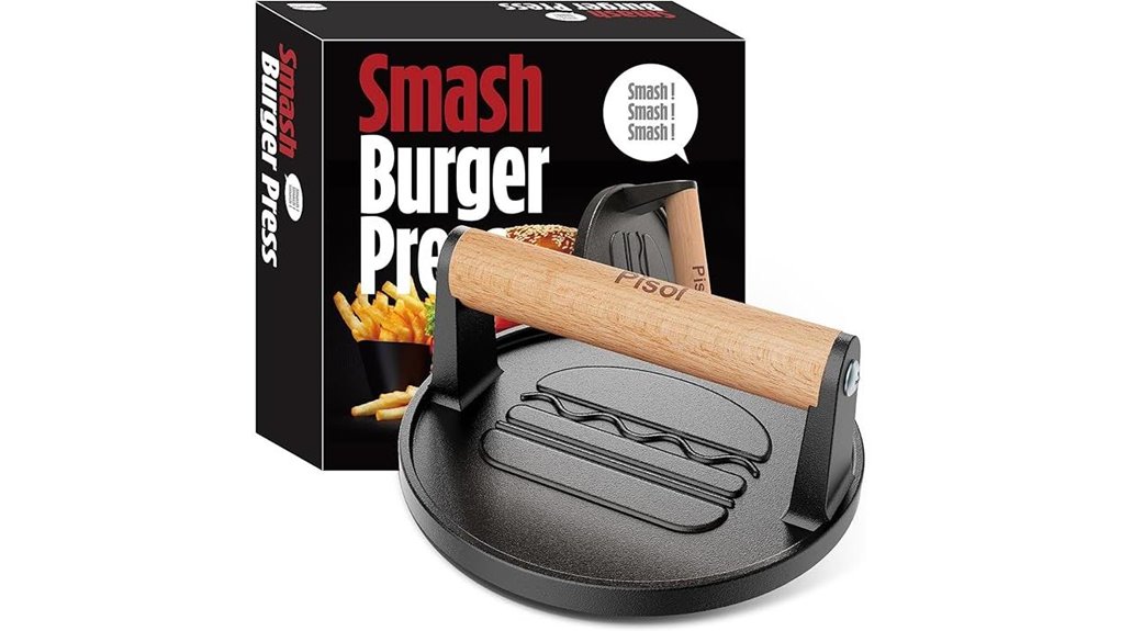 cast iron smash burger press