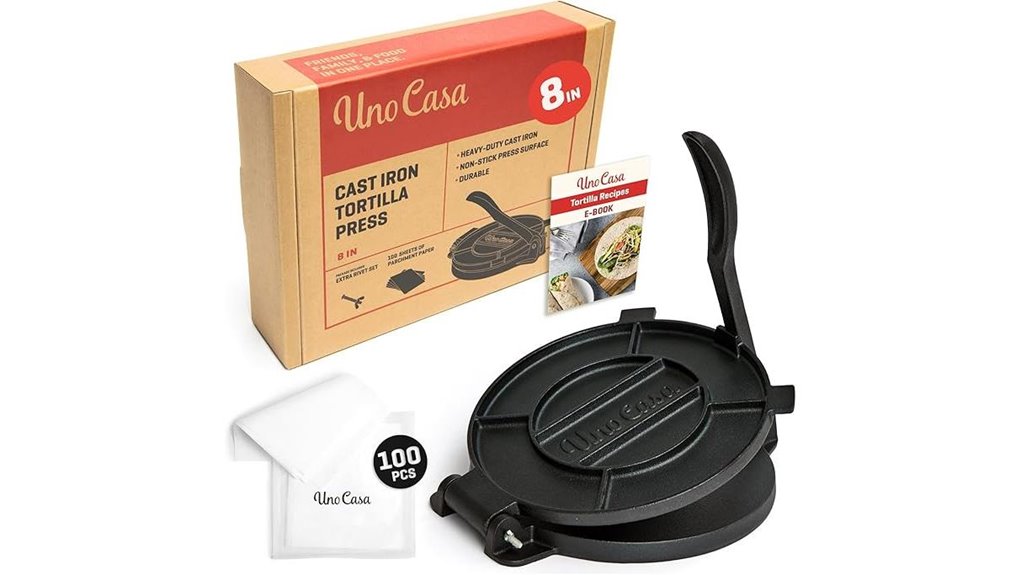 cast iron tortilla and roti press