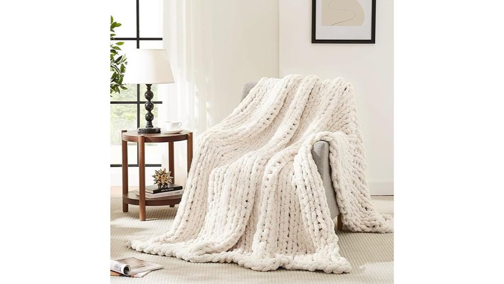 chunky chenille knit throw