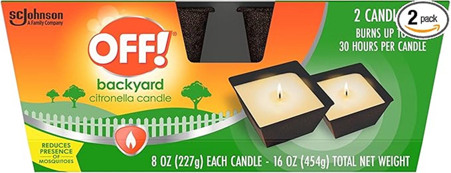 citronella scented backyard candles