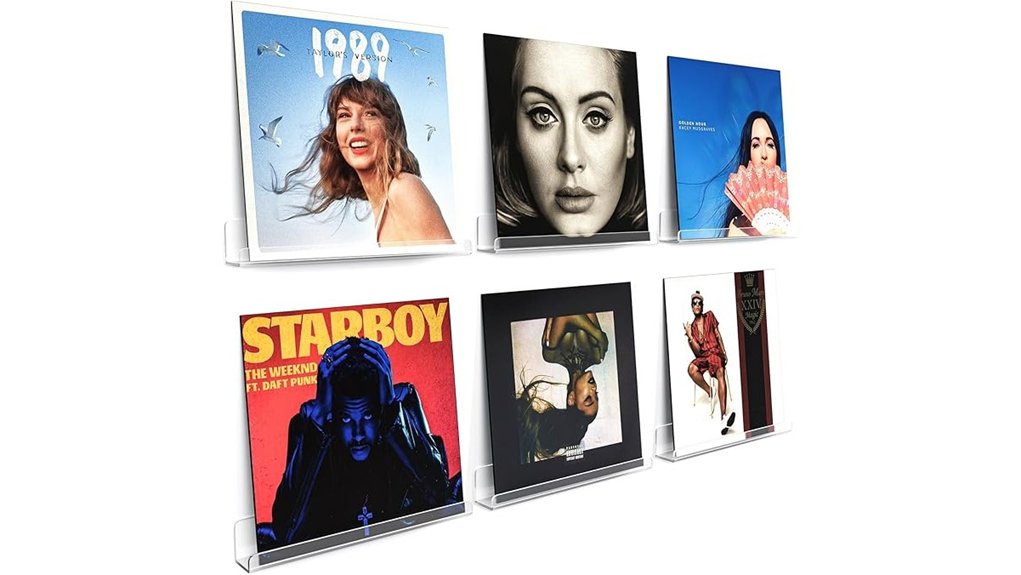 clear 12 acrylic record shelves