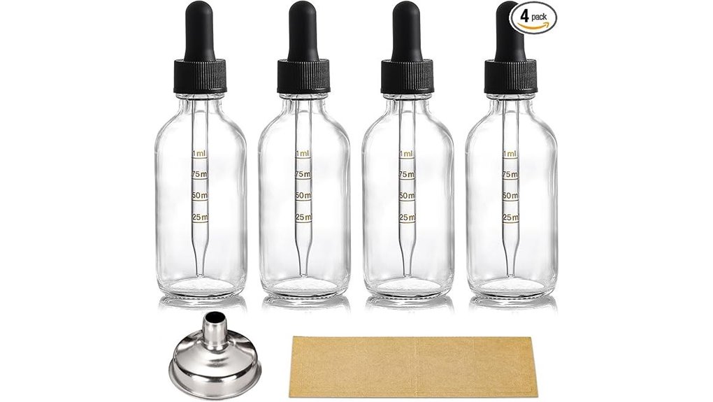 clear 60ml glass dropper bottles