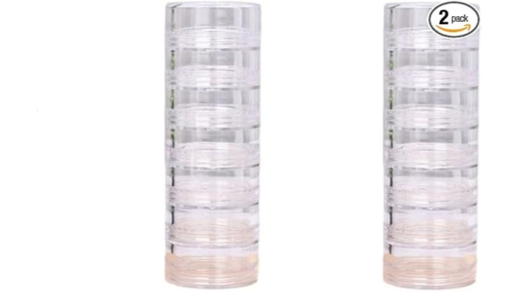 clear 7 layer stackable cosmetic jars