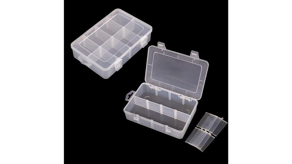 clear 8 compartment plastic organizer