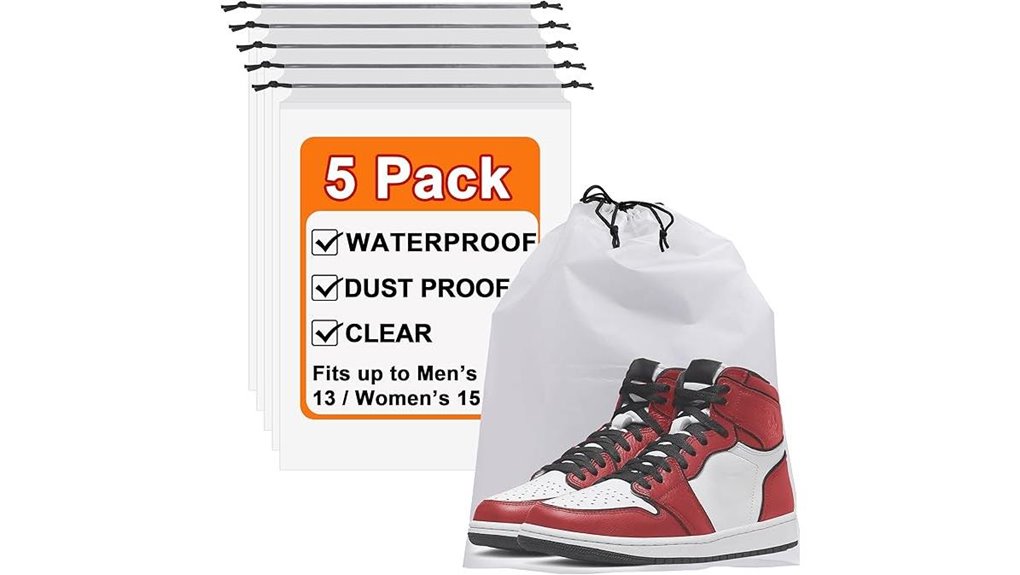 clear drawstring travel shoe bags