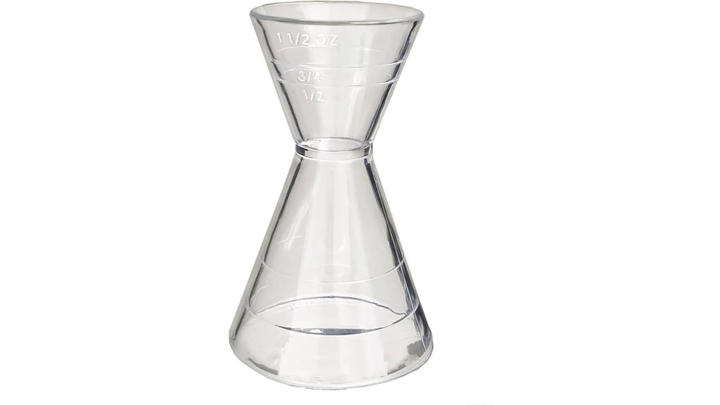 clear plastic double jigger shot glass