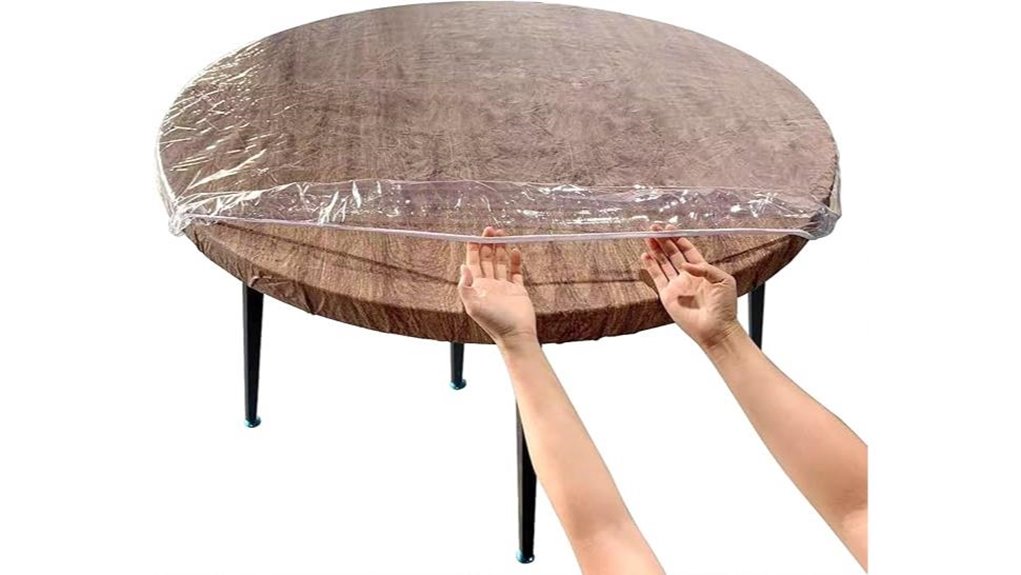 clear round vinyl tablecloth 45 48