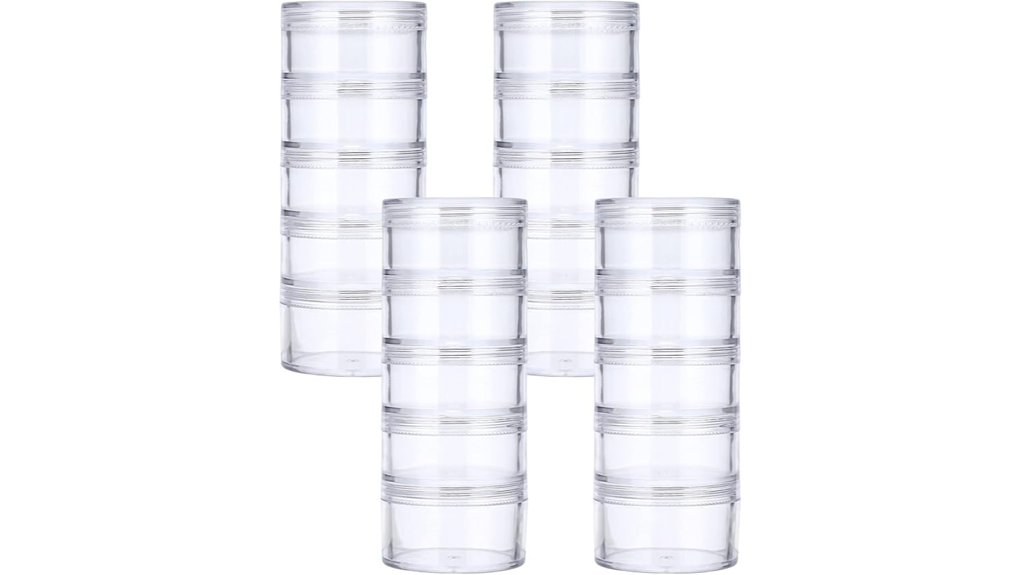clear stackable 30ml cosmetic jars